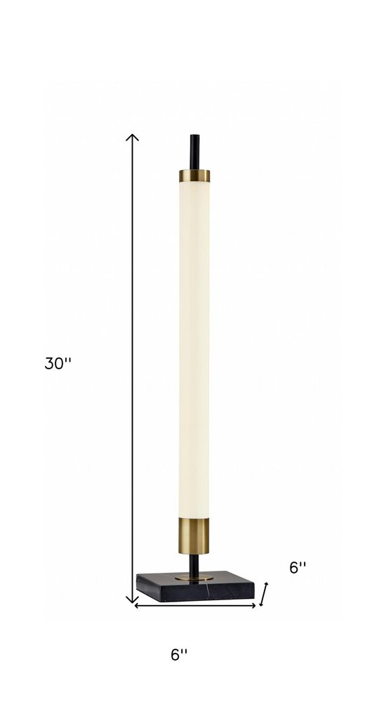 30" Black Marble Metal Standard Table Lamp HomeRoots