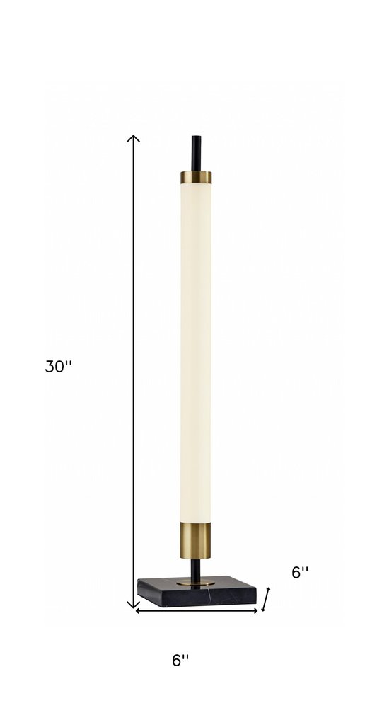 30" Black Marble Metal Standard Table Lamp HomeRoots