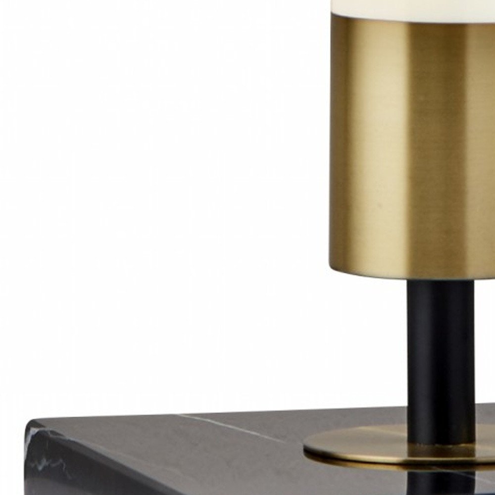 30" Black Marble Metal Standard Table Lamp HomeRoots