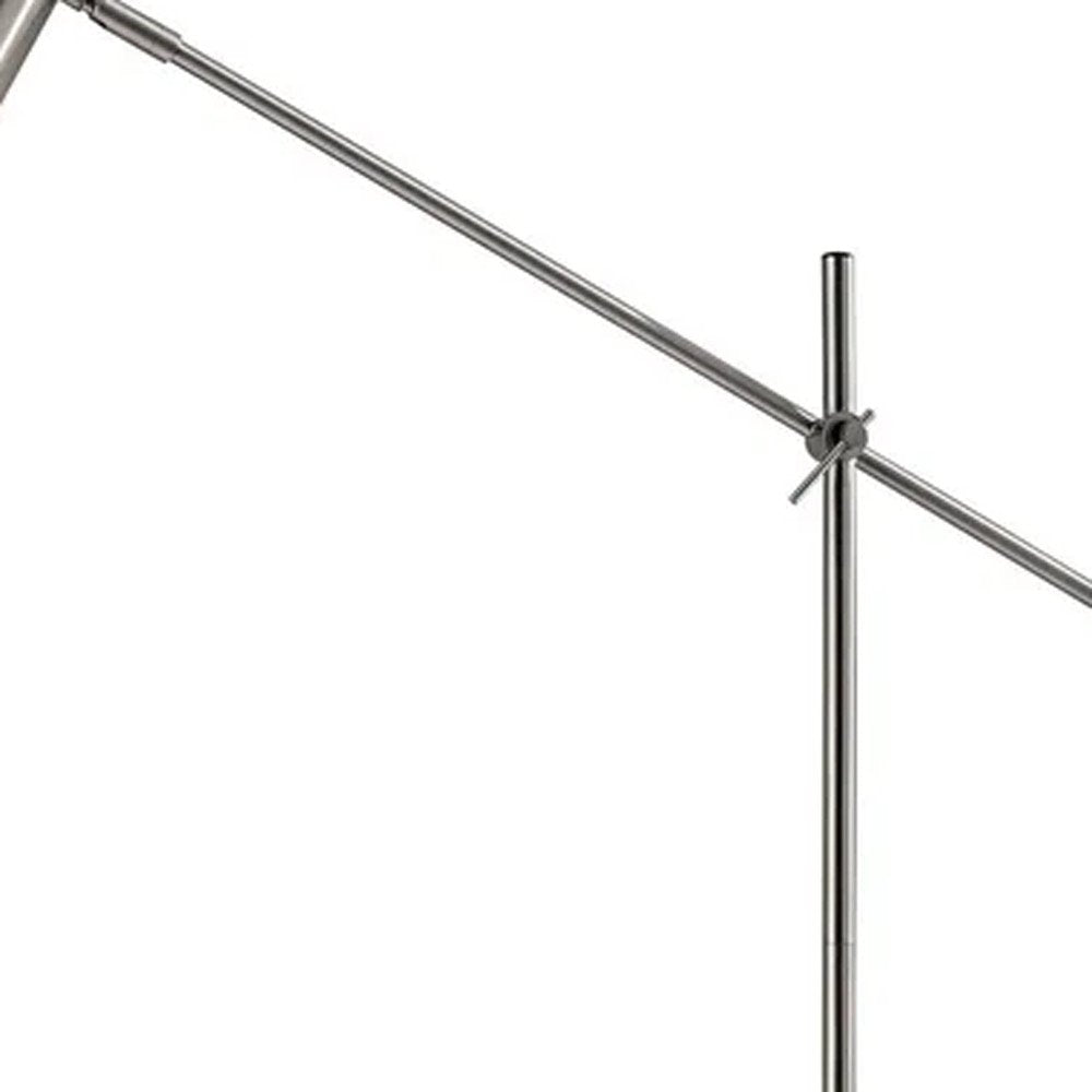 63" Black And Gold Adjustable LED Task Floor Lamp With Antiqued Brass Metal Cylinder Shade HomeRoots
