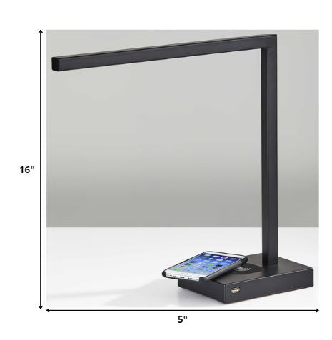 Slender Bar Black Metal Led Charging Desk Light — view 2