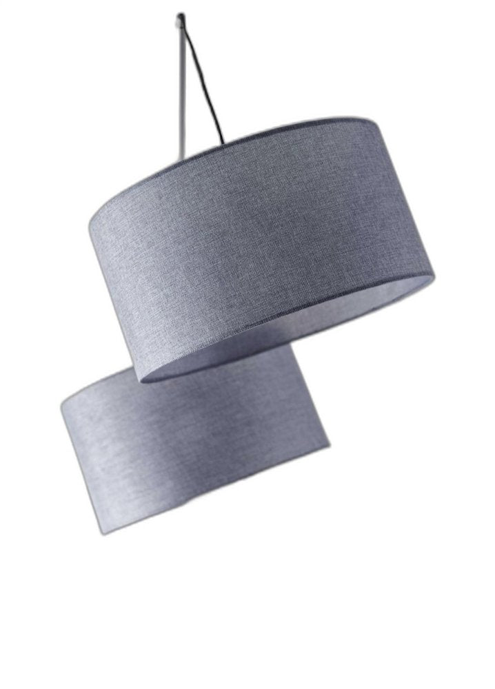 91" Silver Three Light Tree Floor Lamp With Gray Linen Drum Shade HomeRoots