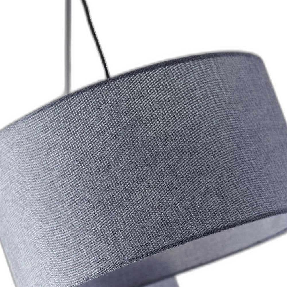 91" Silver Three Light Tree Floor Lamp With Gray Linen Drum Shade HomeRoots