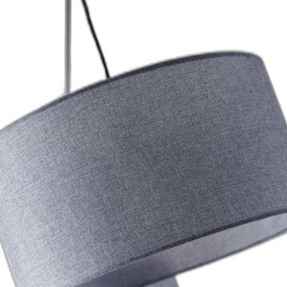 91" Silver Three Light Tree Floor Lamp With Gray Linen Drum Shade HomeRoots
