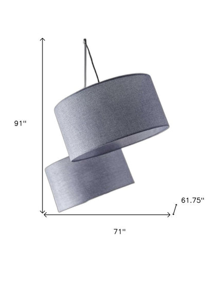 91" Silver Three Light Tree Floor Lamp With Gray Linen Drum Shade HomeRoots