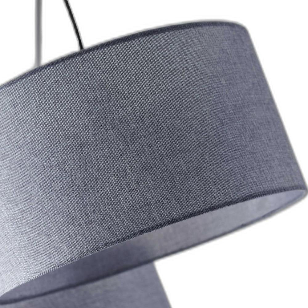 91" Silver Three Light Tree Floor Lamp With Gray Linen Drum Shade — view 8