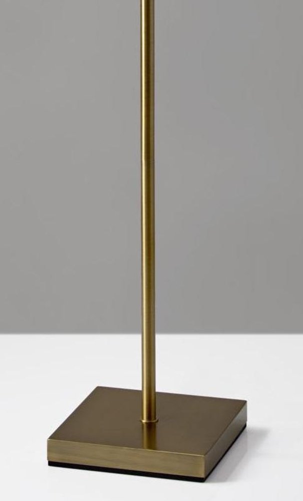 71" Brass Metal Torchiere Floor Lamp With White Glass Novelty Shade HomeRoots