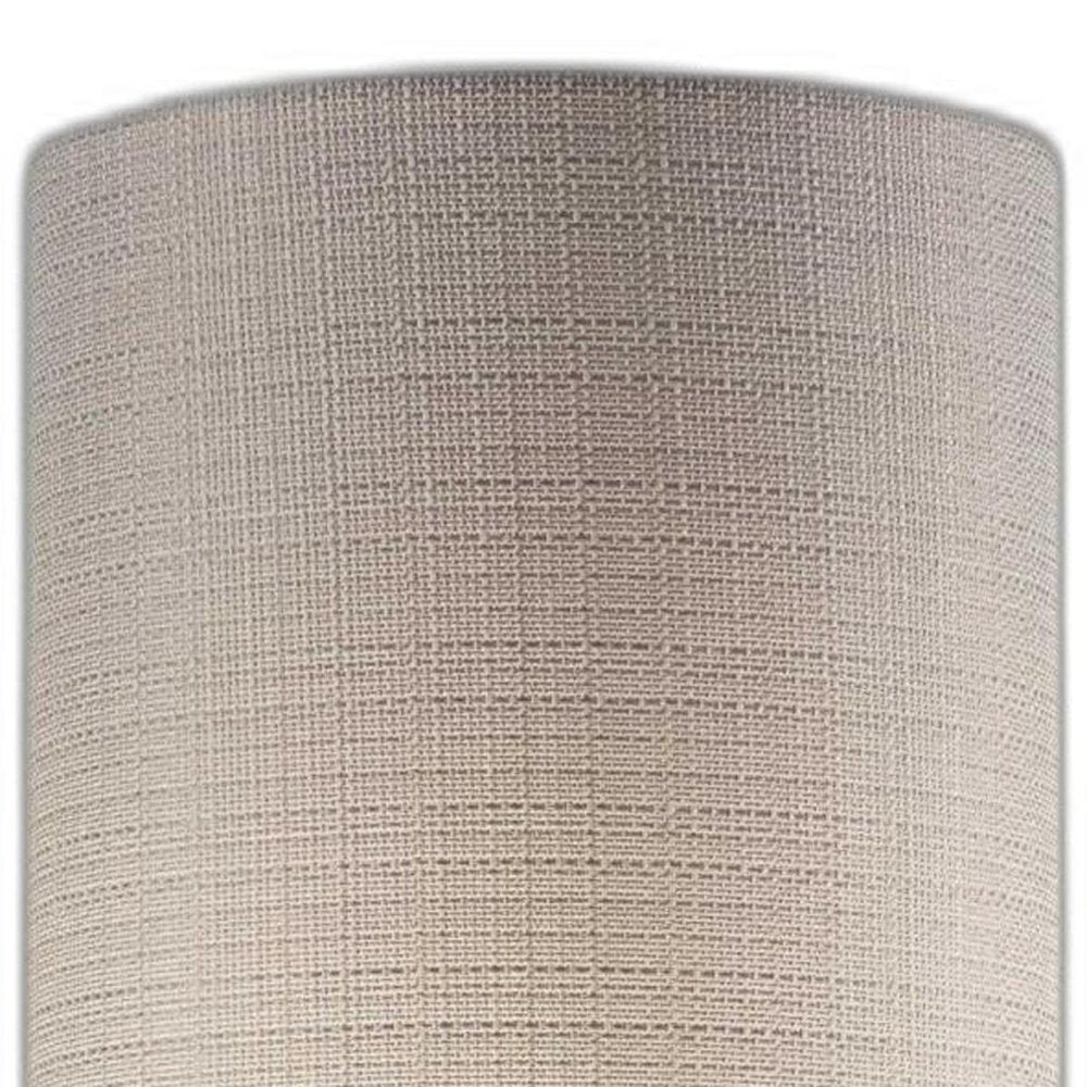 23" Brass Metal And Wood Table Lamp With Beige Drum Shade HomeRoots