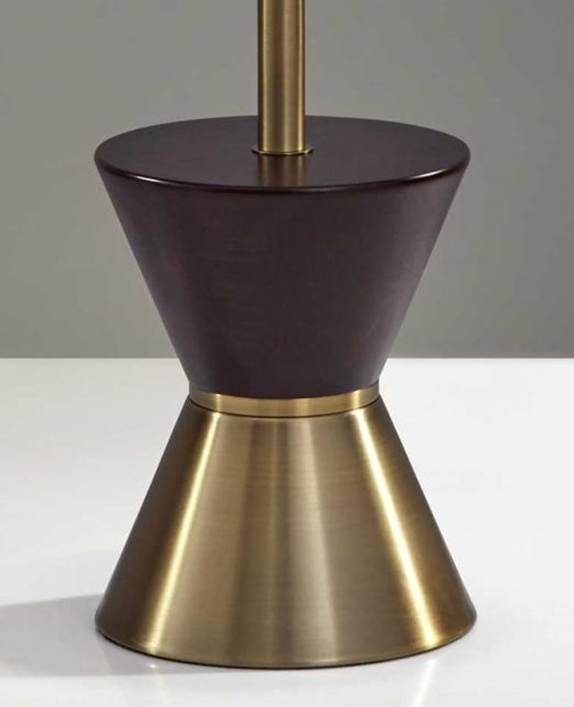 59" Brass Column With Beige Fabric Shade HomeRoots