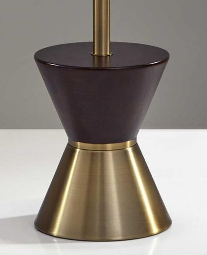 59" Brass Column With Beige Fabric Shade HomeRoots