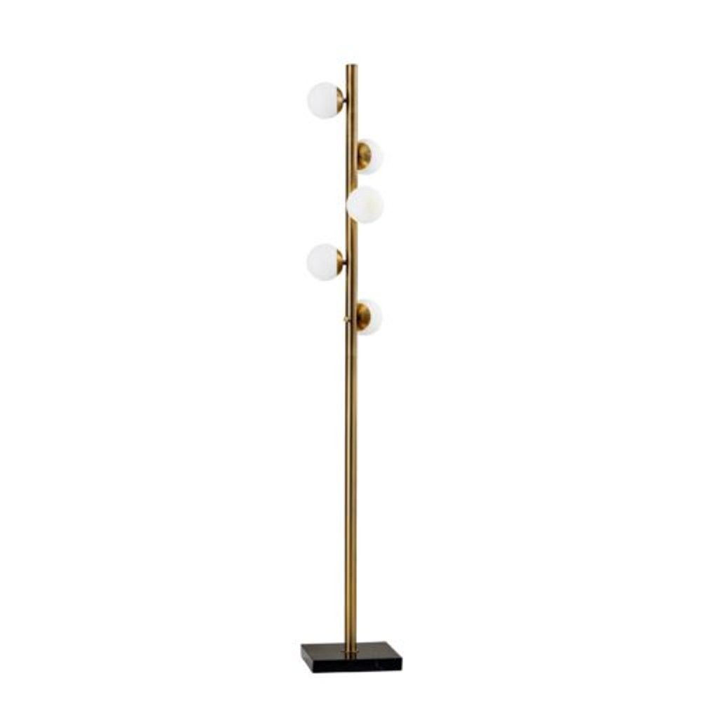 Brass Metal LED With White Glass Shade HomeRoots