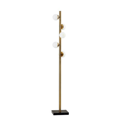 Brass Metal LED With White Glass Shade HomeRoots