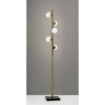 Brass Metal LED With White Glass Shade HomeRoots