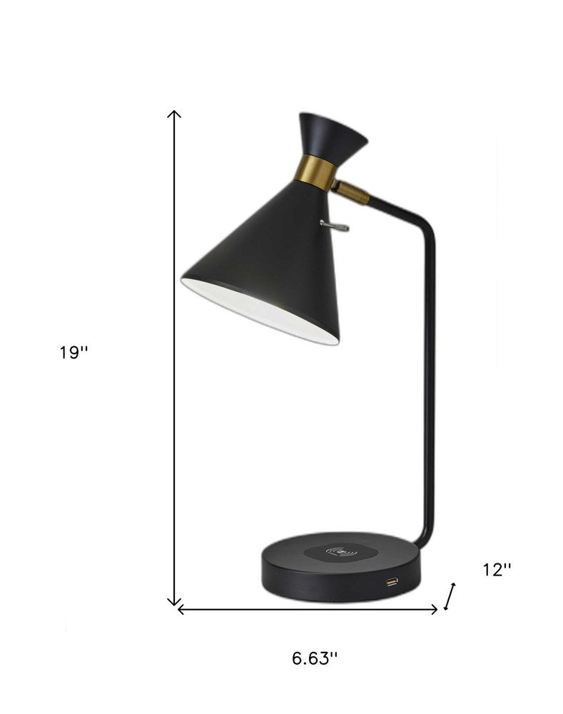 Asymmetrical Diabolo Black Metal Desk Lamp — view 5