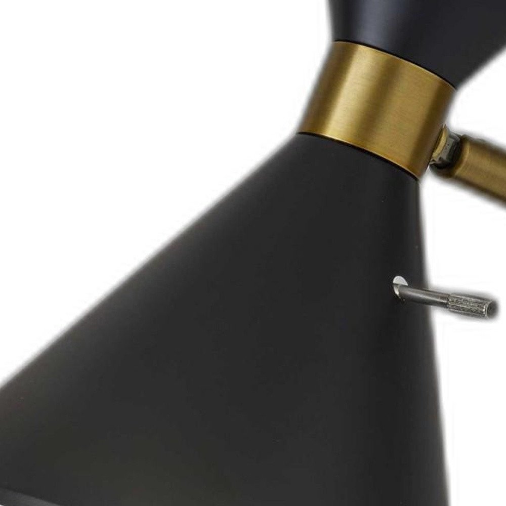 Asymmetrical Diabolo Black Metal Desk Lamp HomeRoots