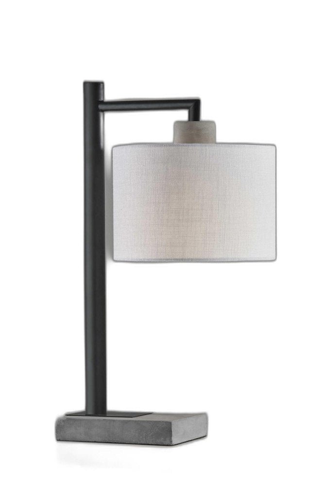 23" Gray Metal Novelty Table Lamp With White Empire Shade HomeRoots