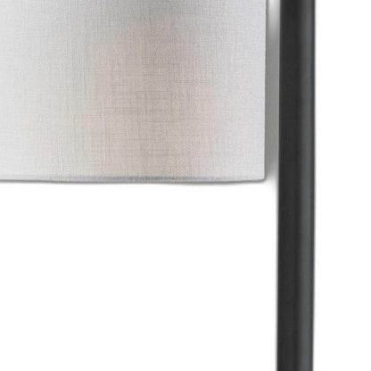23" Gray Metal Novelty Table Lamp With White Empire Shade HomeRoots