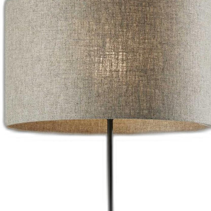 63" Black Traditional Shaped Floor Lamp With Beige Drum Shade