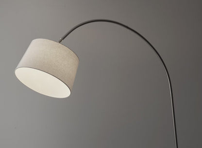 83" Silver Arc Floor Lamp With White Linen Empire Shade HomeRoots