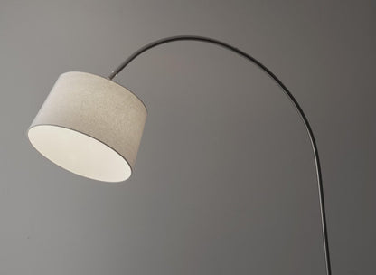 83" Silver Arc Floor Lamp With White Linen Empire Shade HomeRoots