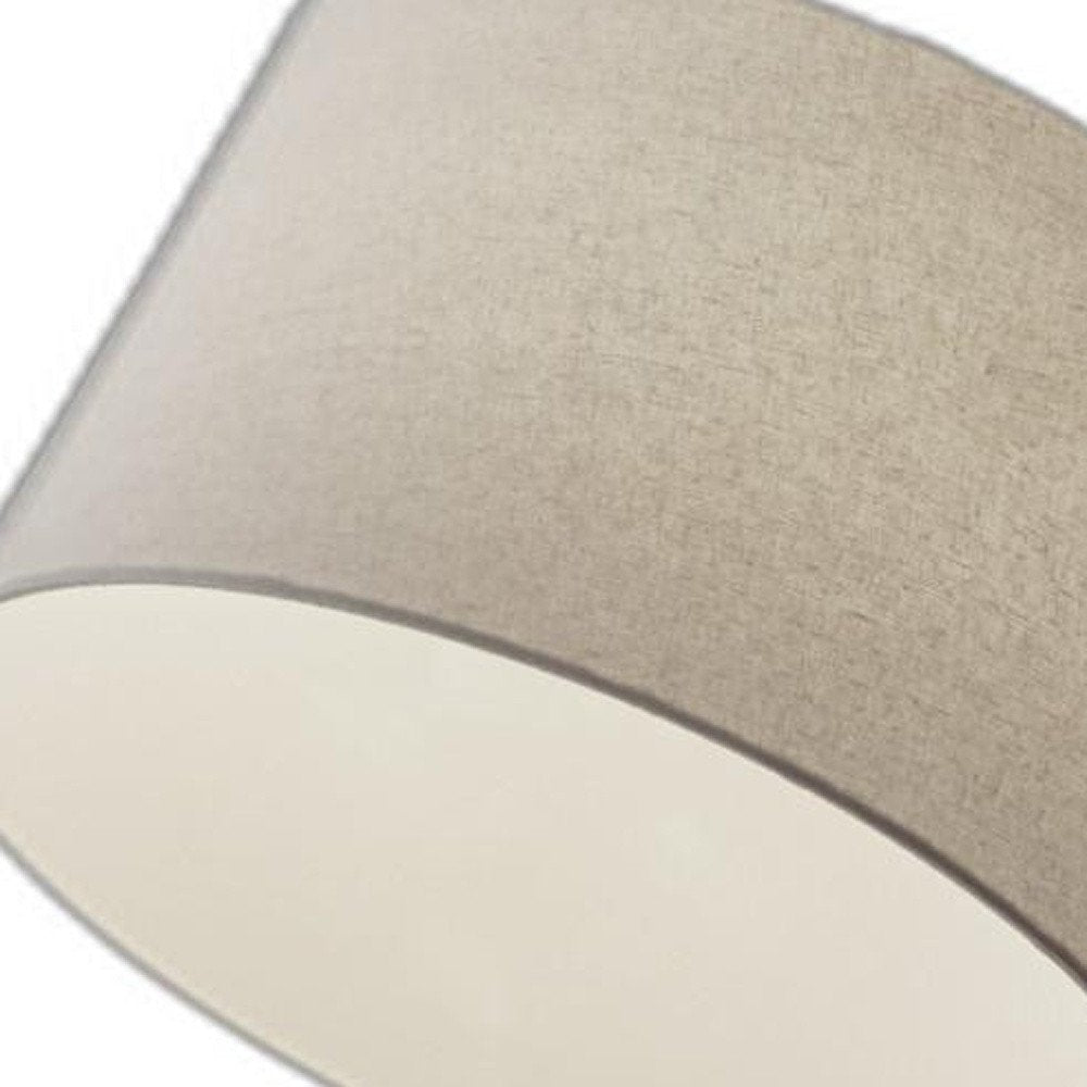 83" Silver Arc Floor Lamp With White Linen Empire Shade HomeRoots