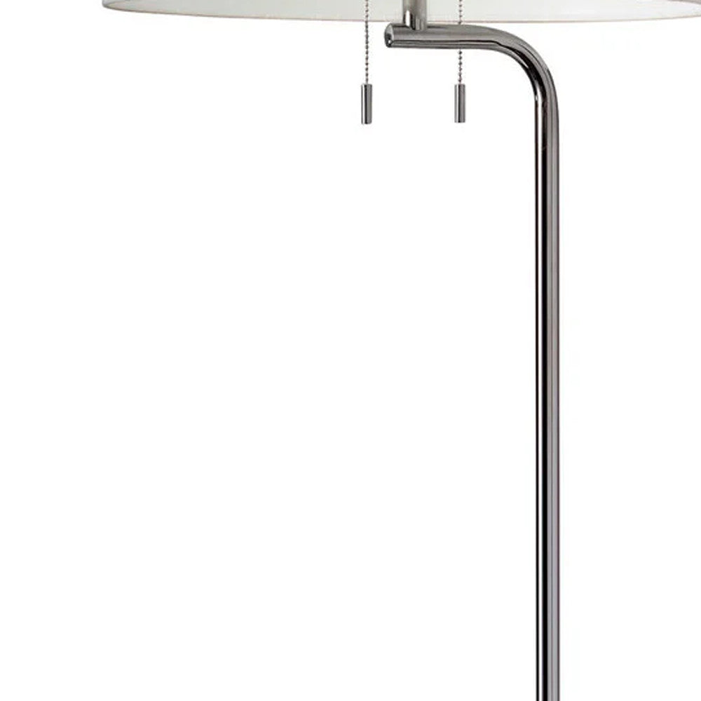 65" Tray Table Floor Lamp With White Drum Shade