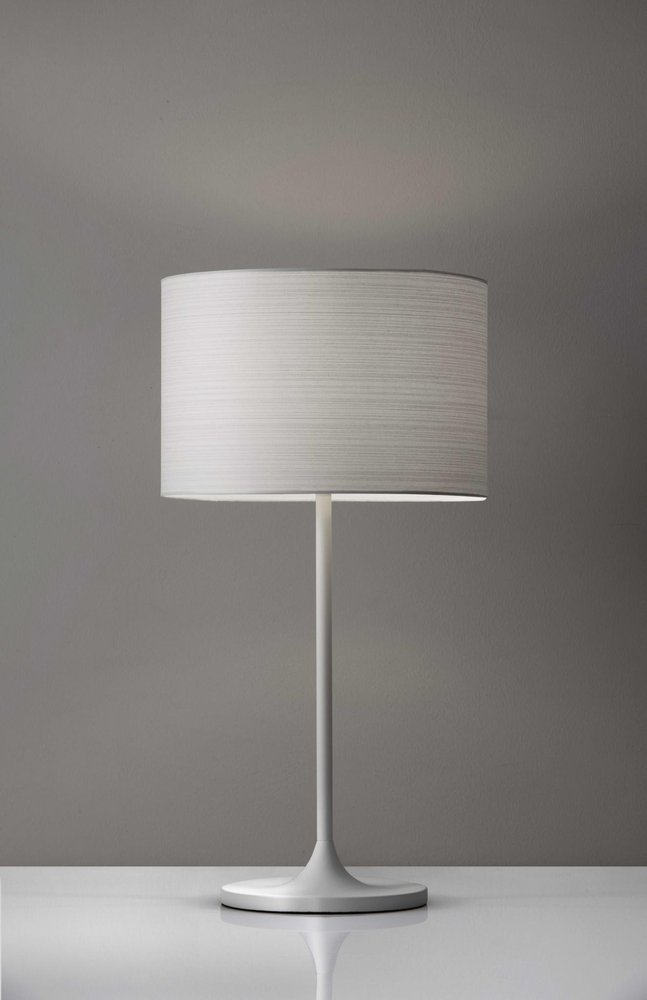 White On White Metal Table Lamp — view 1