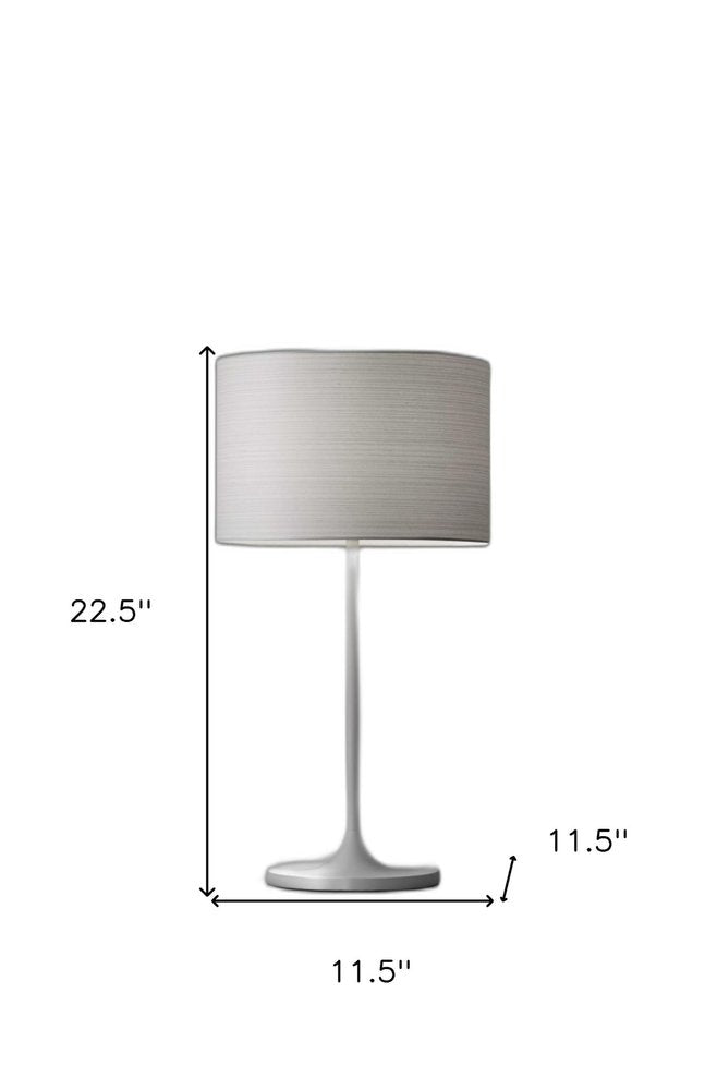 White On White Metal Table Lamp — view 5
