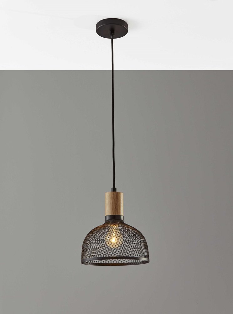 Caged Black Metal Small Ceiling Pendant HomeRoots