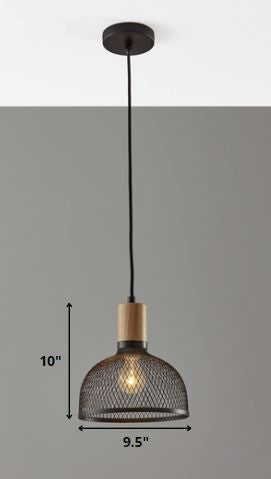 Caged Black Metal Small Ceiling Pendant HomeRoots