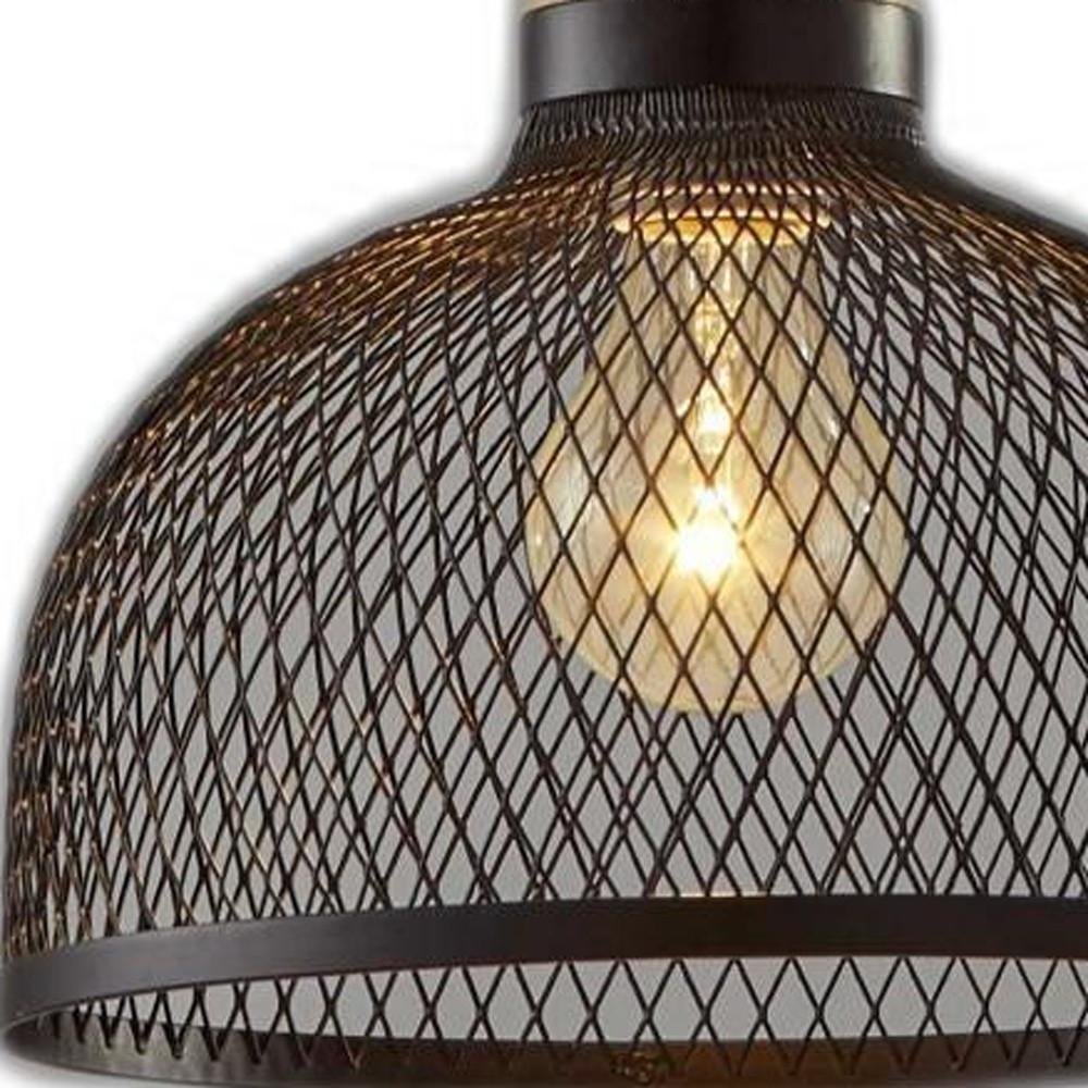 Caged Black Metal Small Ceiling Pendant HomeRoots