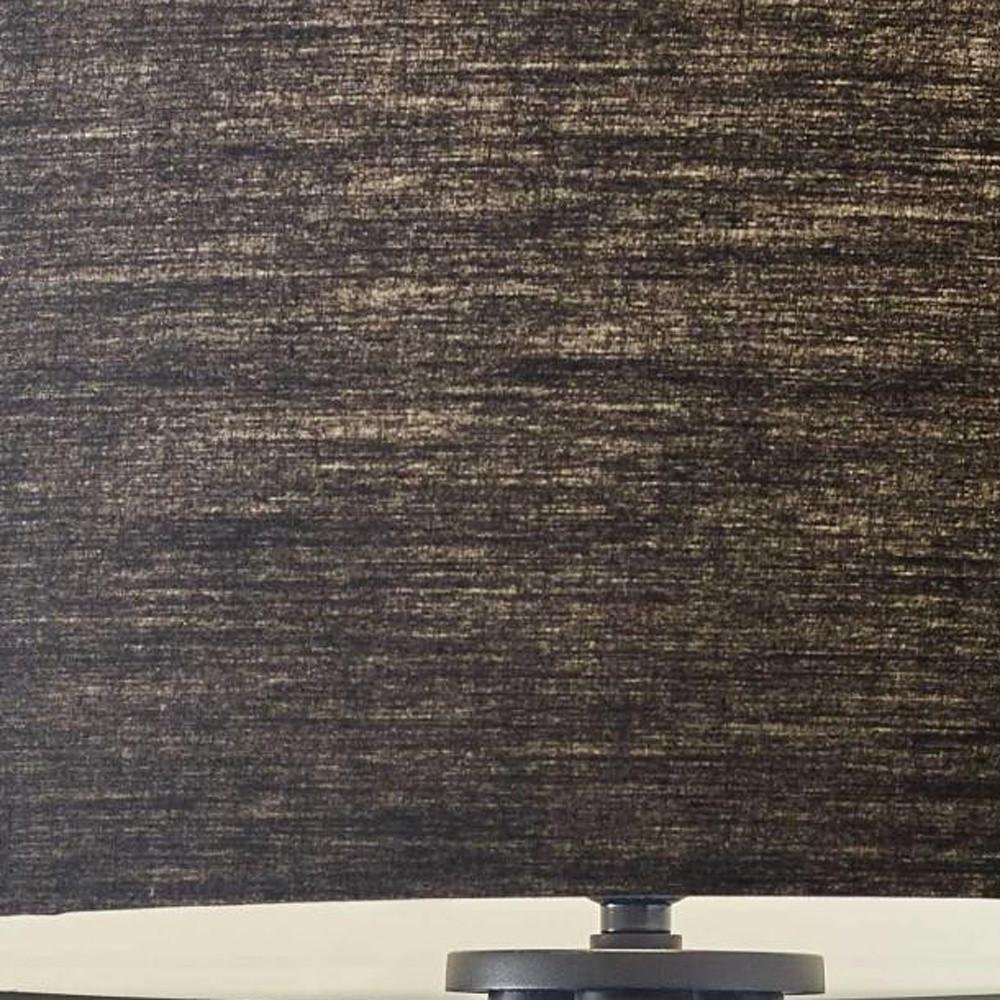 Black Metal Tripod Floor Lamp With Black Fabric Drum Shade HomeRoots