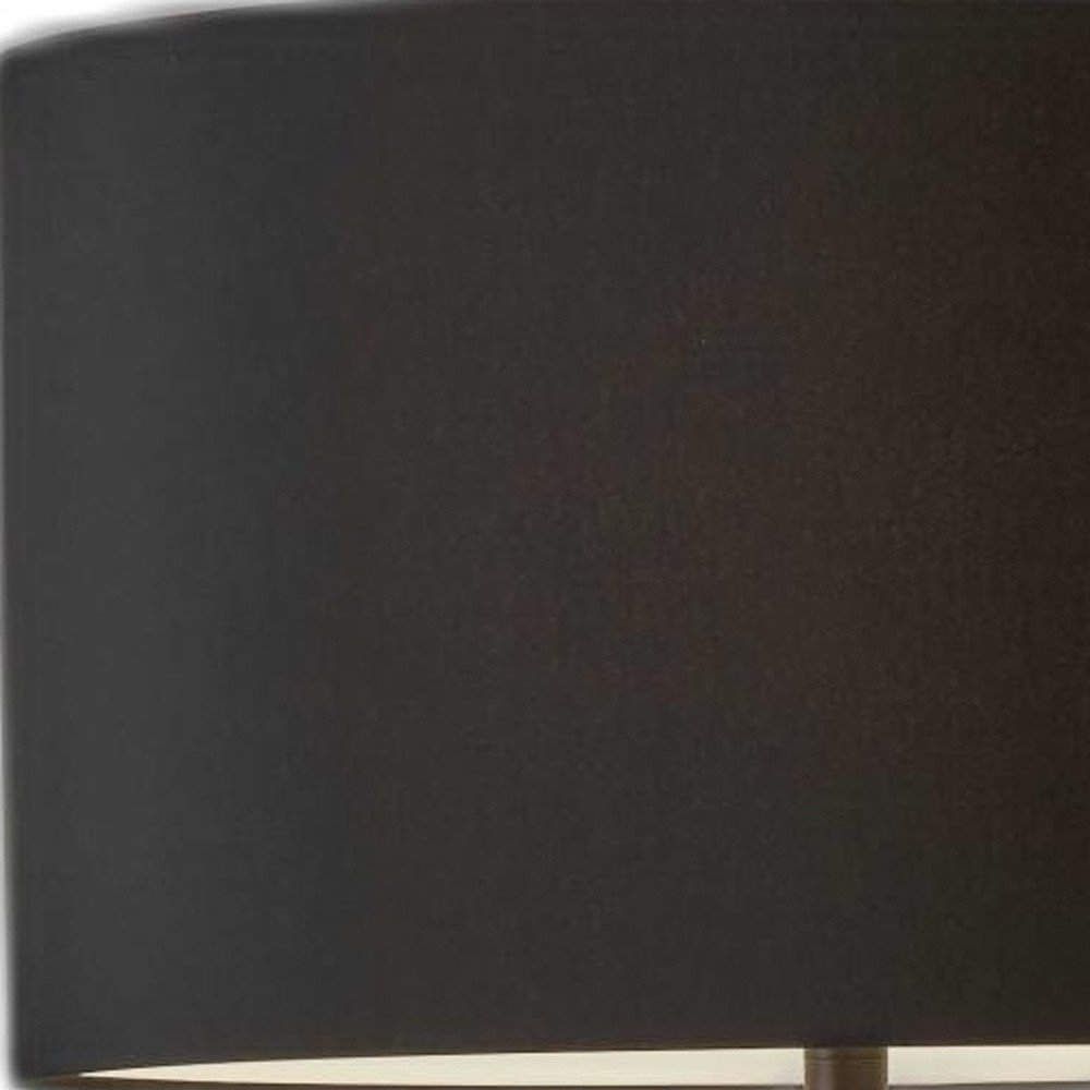 Black Metal Tripod Floor Lamp With Black Fabric Drum Shade HomeRoots