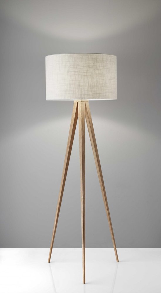 Black Metal Tripod Floor Lamp With Black Fabric Drum Shade HomeRoots