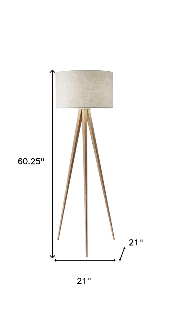 Black Metal Tripod Floor Lamp With Black Fabric Drum Shade HomeRoots