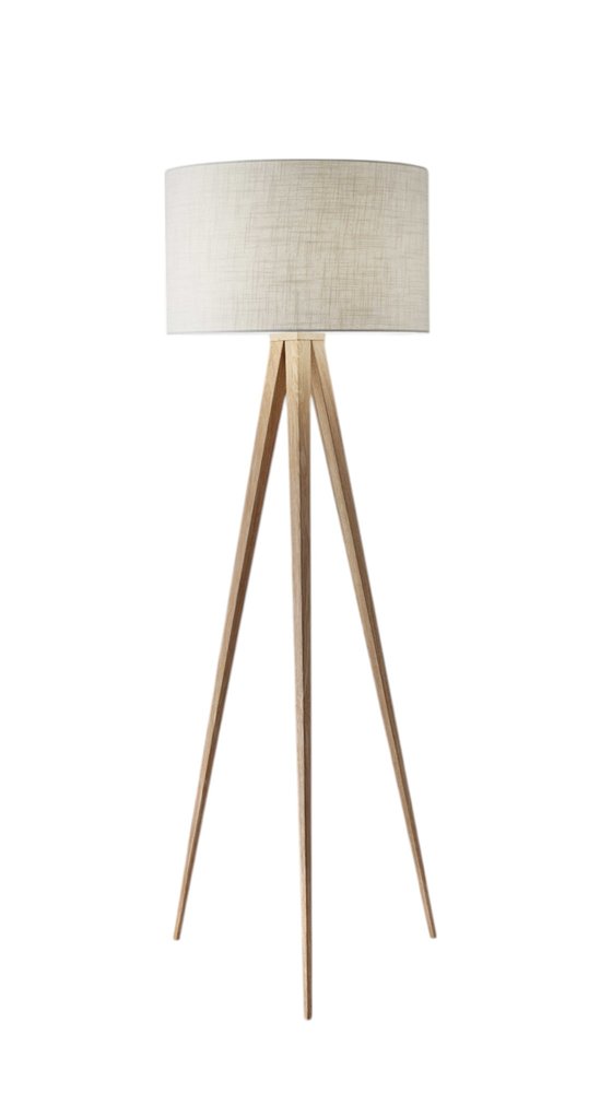 Black Metal Tripod Floor Lamp With Black Fabric Drum Shade HomeRoots