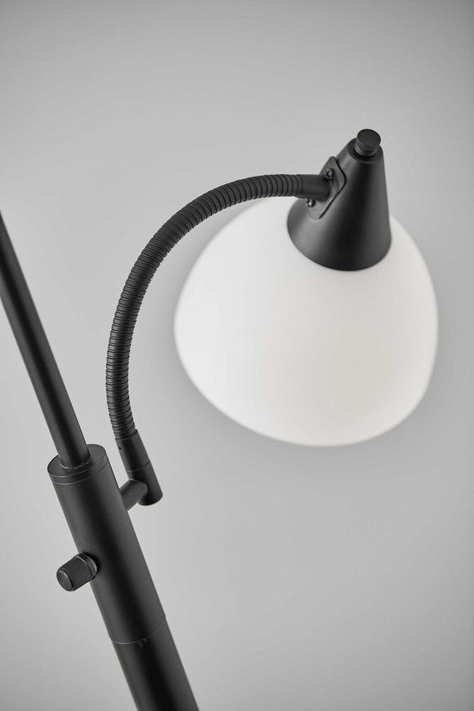 71" Two Light Torchiere Floor Lamp With White Acrylic Bowl Shades HomeRoots