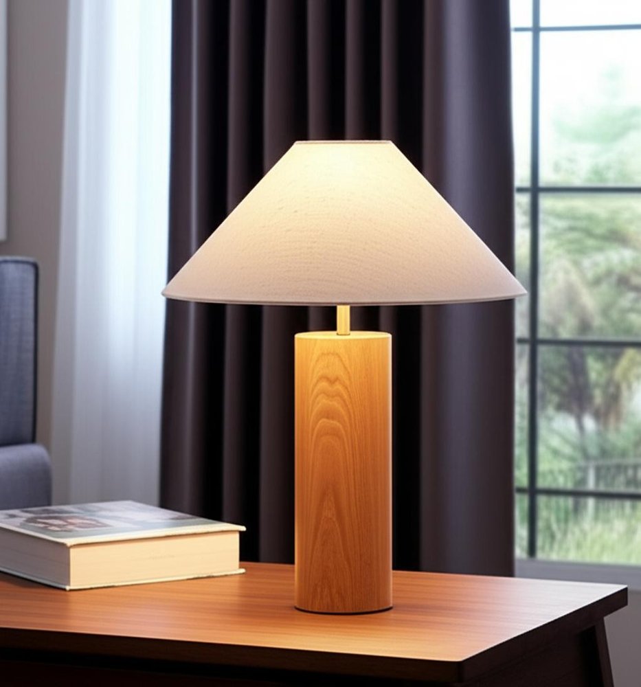 Canopy Walnut Wood Block Table Lamp — view 10