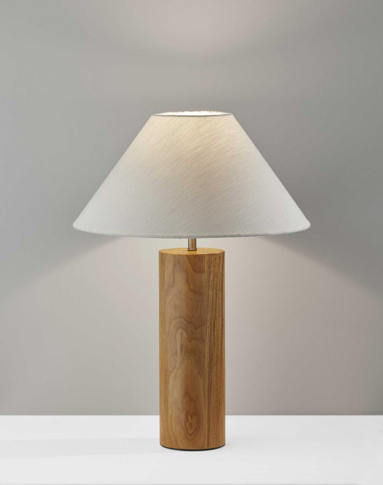 Canopy Walnut Wood Block Table Lamp