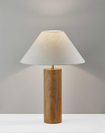 Canopy Walnut Wood Block Table Lamp