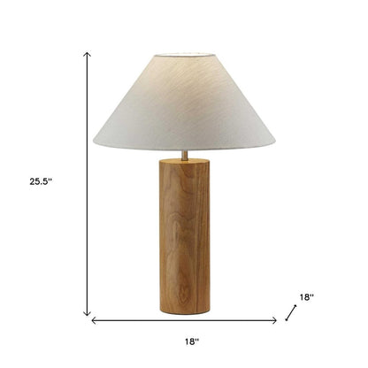 Canopy Walnut Wood Block Table Lamp