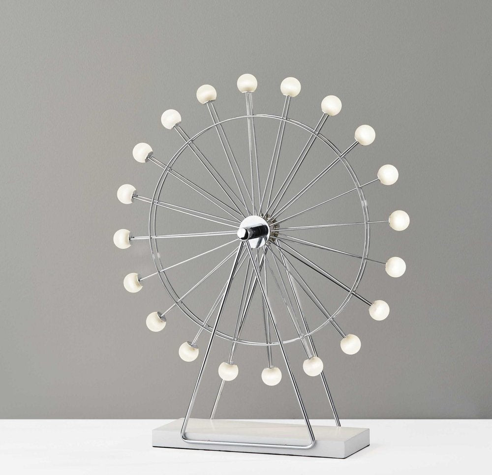 22" Off White Metal Multi Light Bedside LED Table Lamp With Off White Globe Shade HomeRoots