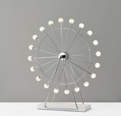 22" Off White Metal Multi Light Bedside LED Table Lamp With Off White Globe Shade HomeRoots