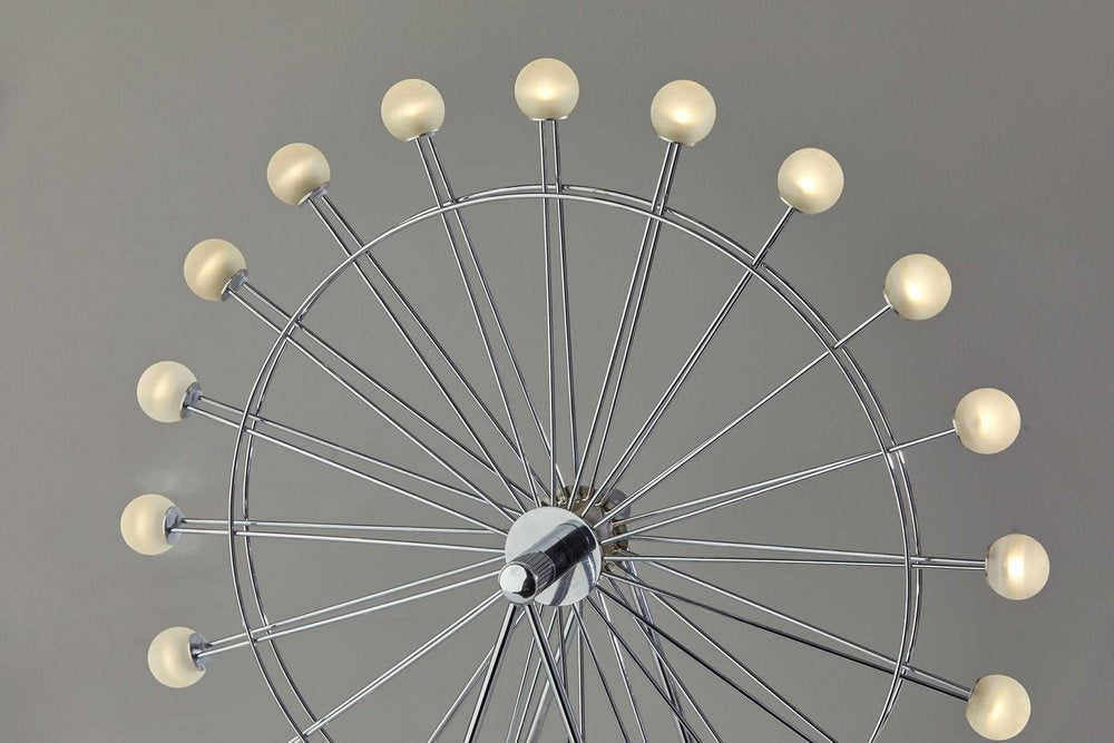 22" Off White Metal Multi Light Bedside LED Table Lamp With Off White Globe Shade HomeRoots