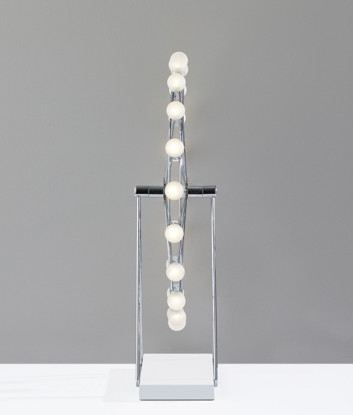22" Off White Metal Multi Light Bedside LED Table Lamp With Off White Globe Shade HomeRoots