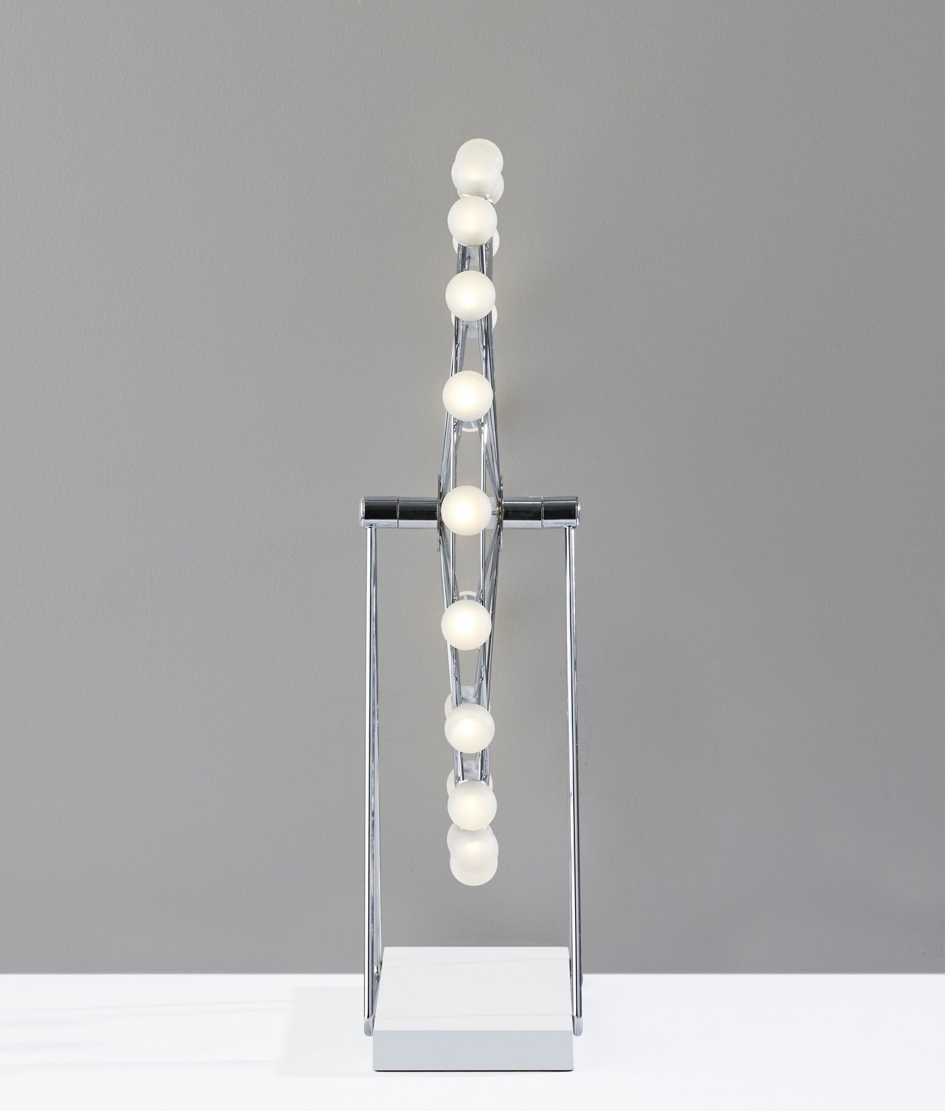 22" Off White Metal Multi Light Bedside LED Table Lamp With Off White Globe Shade HomeRoots