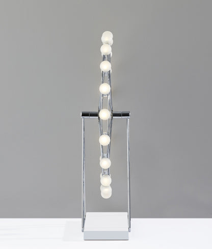 22" Off White Metal Multi Light Bedside LED Table Lamp With Off White Globe Shade HomeRoots