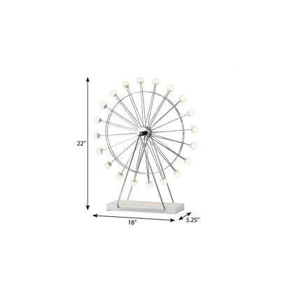 22" Off White Metal Multi Light Bedside LED Table Lamp With Off White Globe Shade HomeRoots