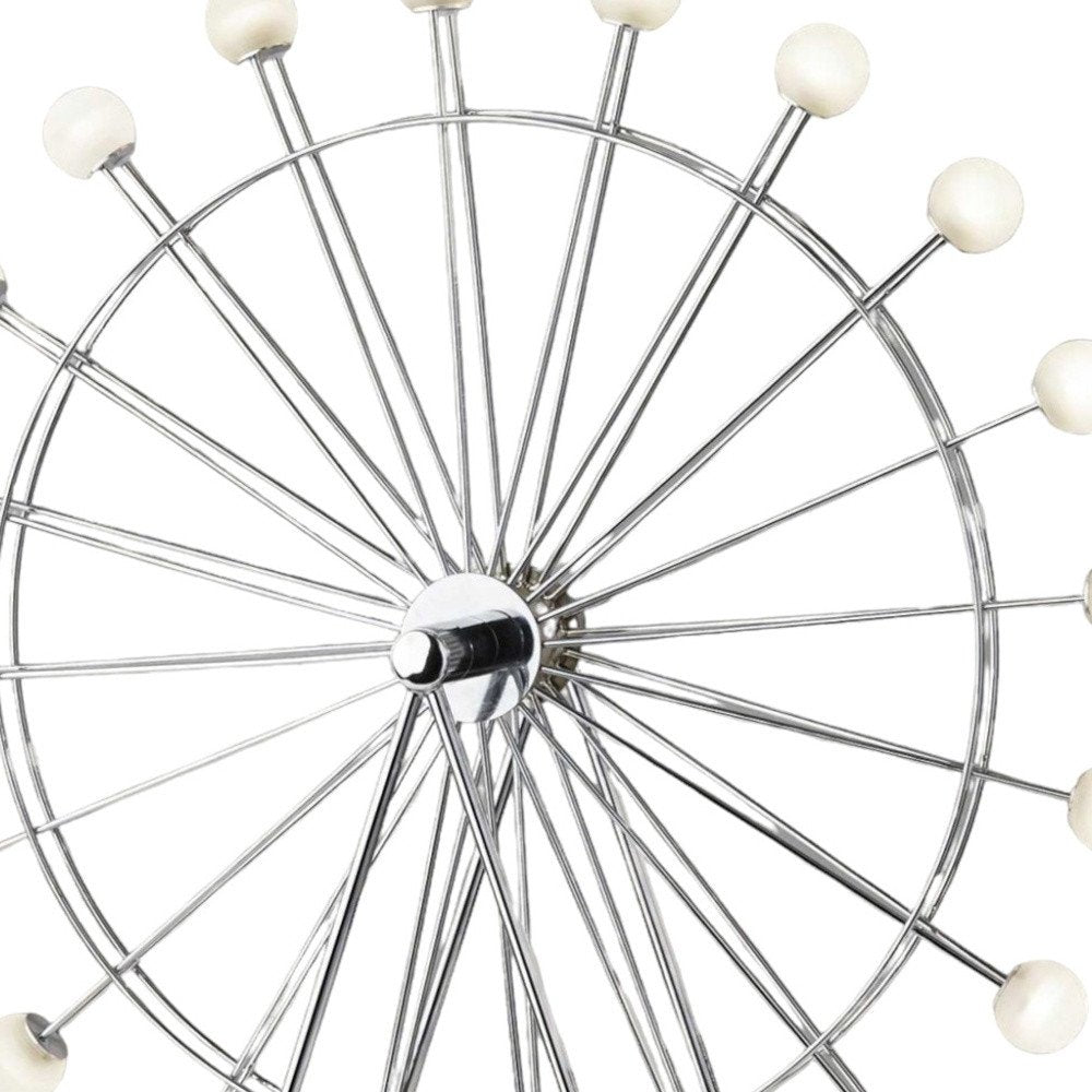 22" Off White Metal Multi Light Bedside LED Table Lamp With Off White Globe Shade HomeRoots