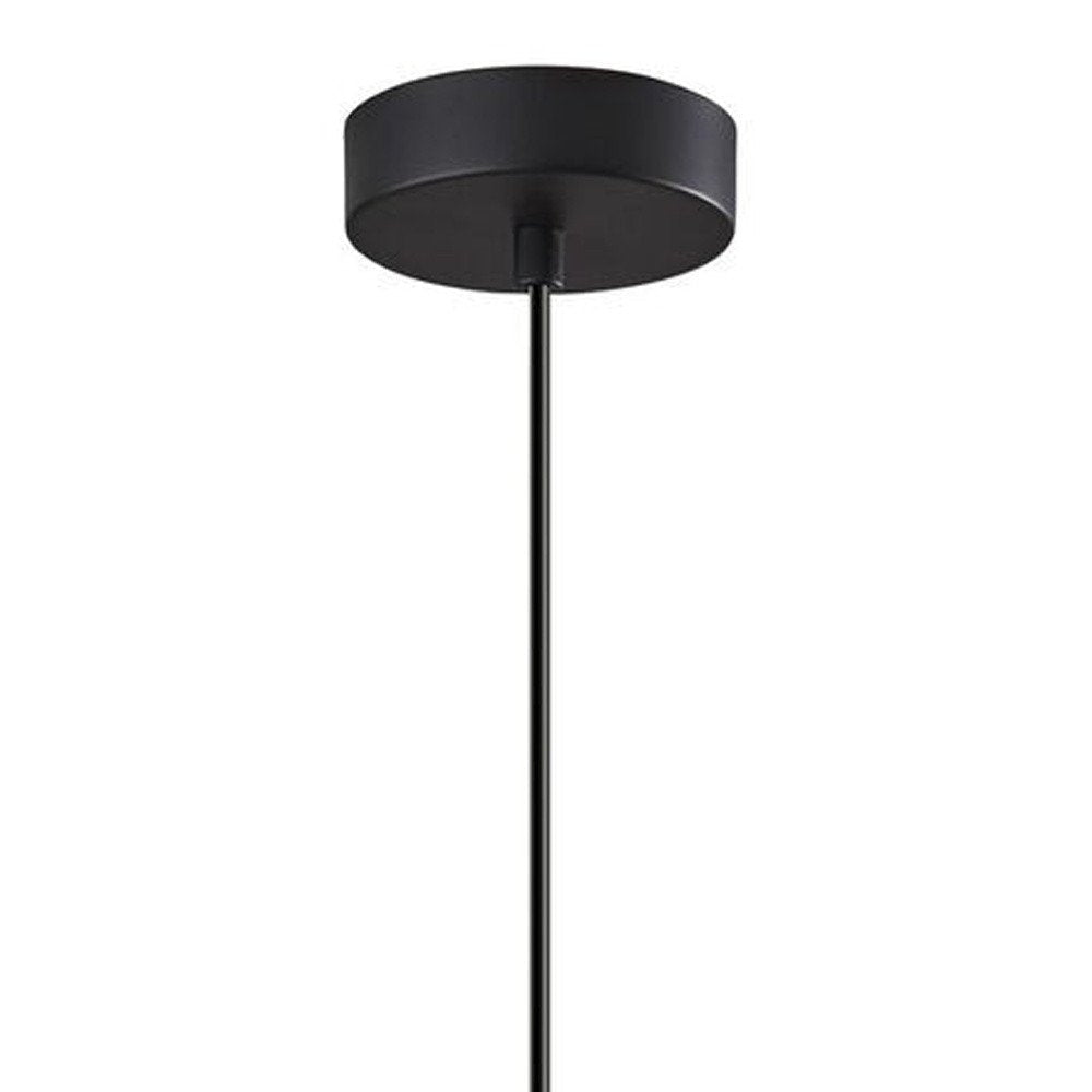 Gnome Smoked Glass Black Metal Pendant Lamp HomeRoots